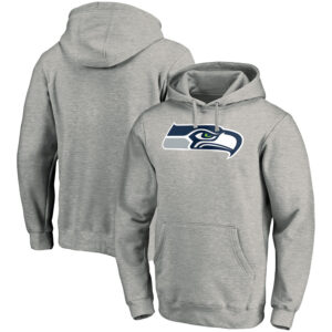 Herren Seattle Seahawks Fanatics – Grau meliert – Taillierter Hoodie mit Primärlogo