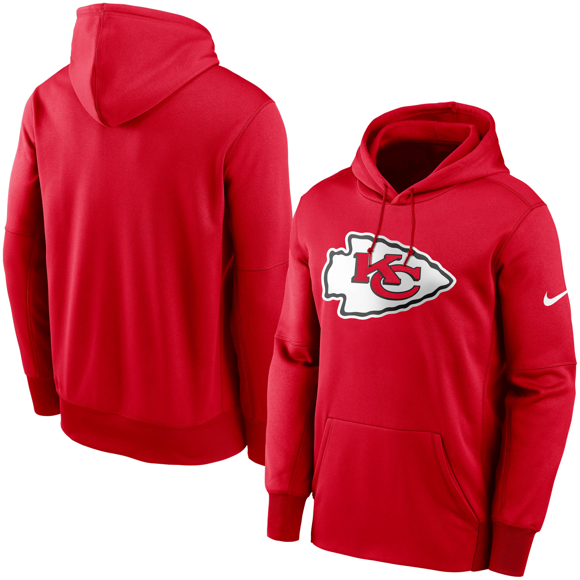 Roter Nike Kansas City Chiefs Fan-Ausrüstung Therma Performance Pullover Hoodie mit Primärlogo für Herren