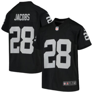 Schwarzes Nike Josh Jacobs-Spieltrikot der Las Vegas Raiders für Jugendliche