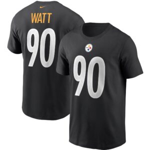 Nike T.J. Watt Pittsburgh Steelers T-Shirt mit Name und Nummer für Herren in Schwarz