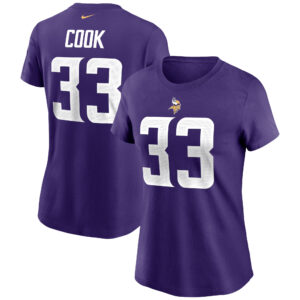 Nike Dalvin Cook Minnesota Vikings T-Shirt mit Name und Nummer für Damen, Lila