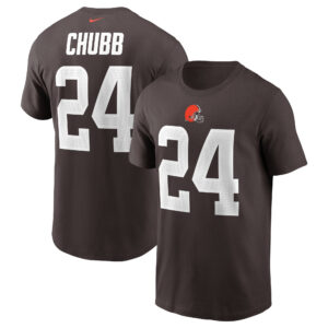 Nike Nick Chubb Brown Cleveland Browns Name & Nummer T-Shirt für Herren