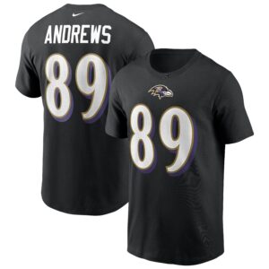 Nike Mark Andrews – Schwarzes Baltimore Ravens-T-Shirt mit Name und Nummer für Herren