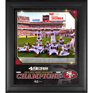 Gerahmte Collage der San Francisco 49ers, 15 x 17 Zoll, Meister der NFC West Division 2019