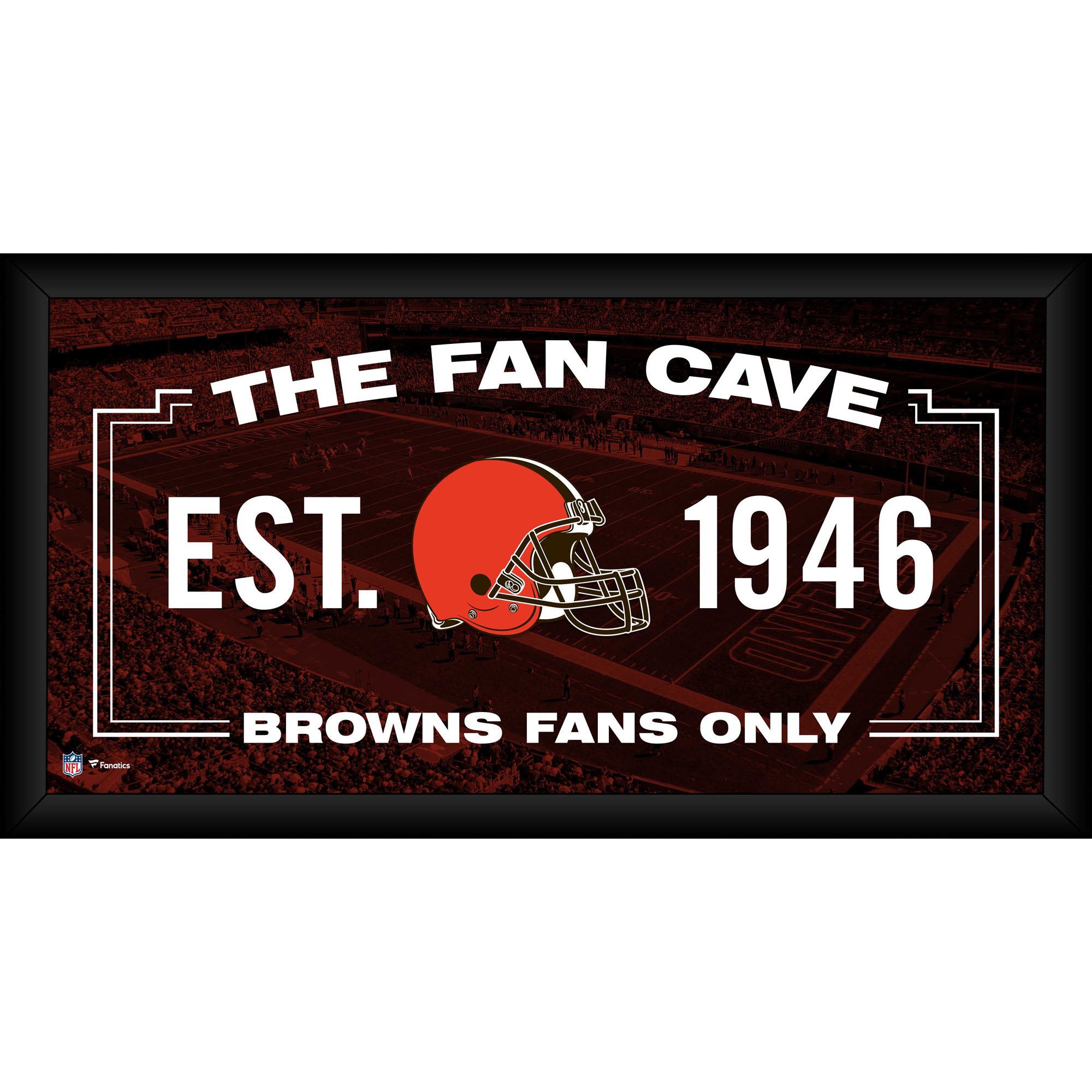 Cleveland Browns – gerahmte Fan-Cave-Collage, 25,4 x 50,8 cm