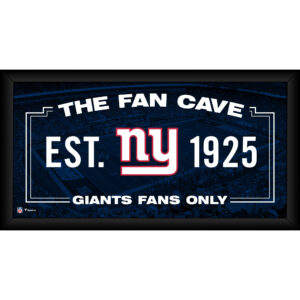 Gerahmte Fan-Cave-Collage der New York Giants, 25,4 x 50,8 cm