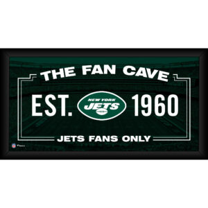 Gerahmte Fan-Cave-Collage der New York Jets, 25,4 x 50,8 cm