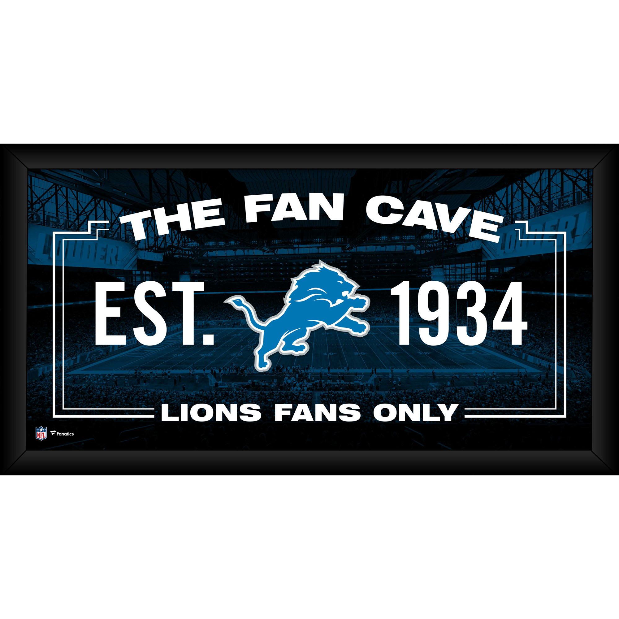 Detroit Lions – Gerahmte Fan-Cave-Collage, 25,4 x 50,8 cm