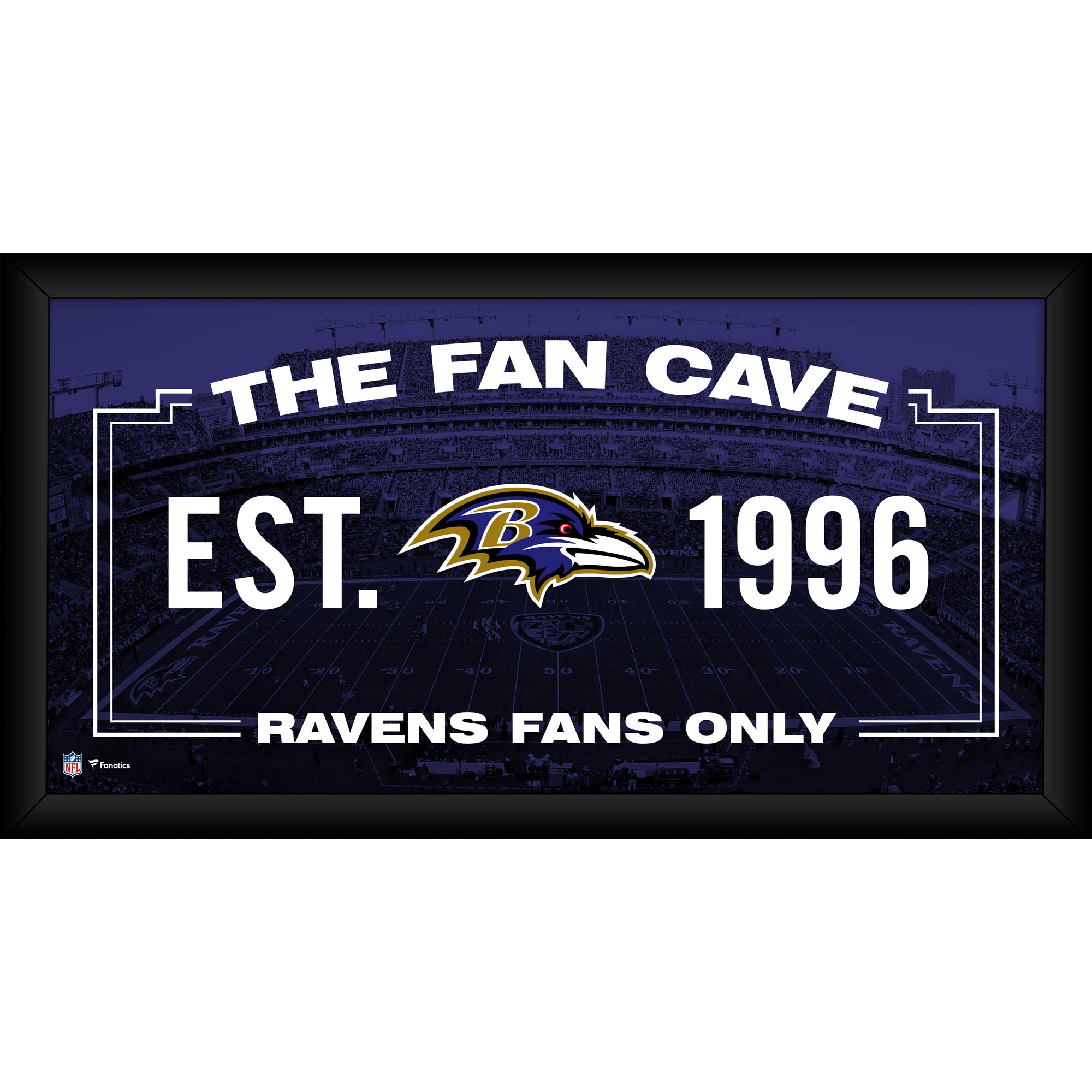 Baltimore Ravens – Gerahmte Fan-Cave-Collage, 25,4 x 50,8 cm