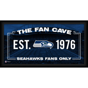 Seattle Seahawks – Gerahmte Fan-Cave-Collage, 25,4 x 50,8 cm