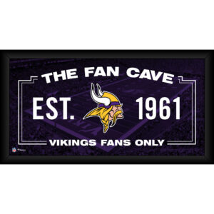 Minnesota Vikings – Gerahmte Fan-Cave-Collage, 25,4 x 50,8 cm