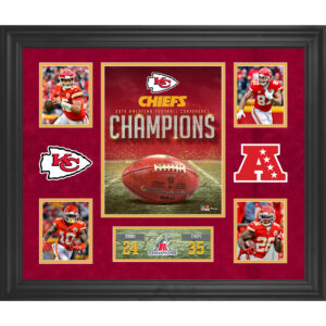 Kansas City Chiefs, gerahmt, 20 x 24 Zoll, Collage der AFC Champions 2019