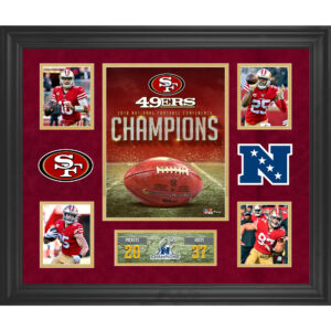 San Francisco 49ers, gerahmt, 50,8 x 60 cm, Collage der NFC-Champions 2019