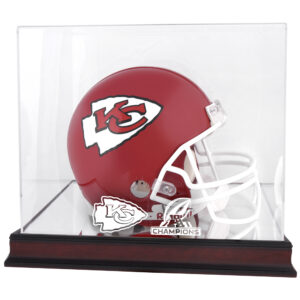 Vitrine mit Mahagoni-Logo für den AFC-Champions-Helm der Kansas City Chiefs 2019