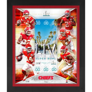 Kansas City Chiefs – Gerahmte, schwebende Ticketcollage für den Super Bowl LIV Champions, 58,4 x 68,6 cm