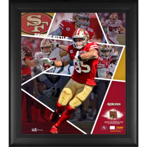 Gerahmte Collage eines Impact-Players der San Francisco 49ers von George Kittle, 15 x 17 Zoll, mit einem Stück eines beim Spiel verwendeten Footballs – limitierte Auflage von 500 Stück