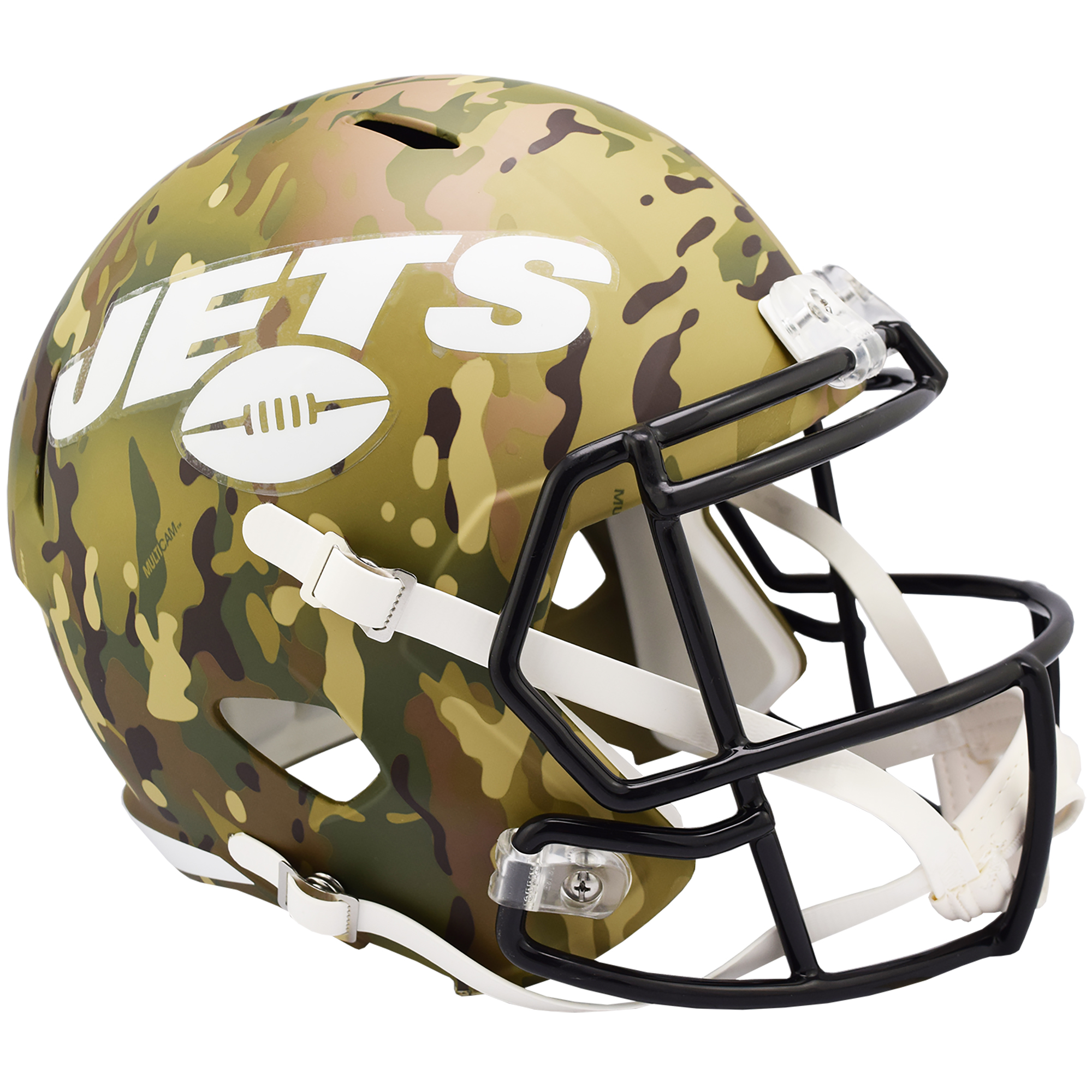 New York Jets Riddell Camo Alternate Revolution Speed ​​Display Footballhelm in Originalgröße