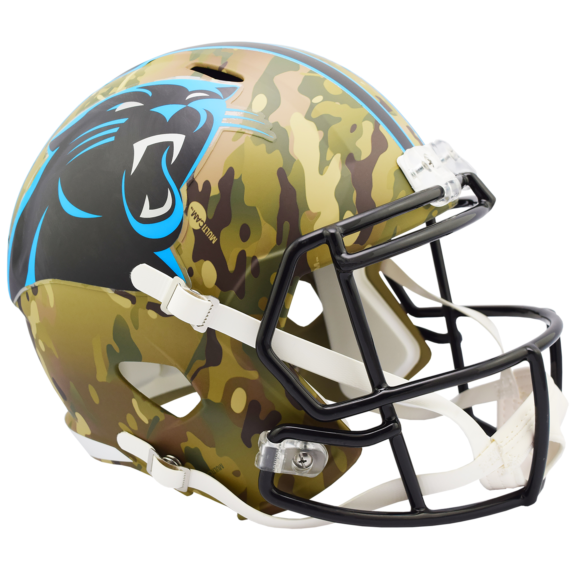 Carolina Panthers Riddell Camo Alternate Revolution Speed ​​Display Footballhelm in Originalgröße