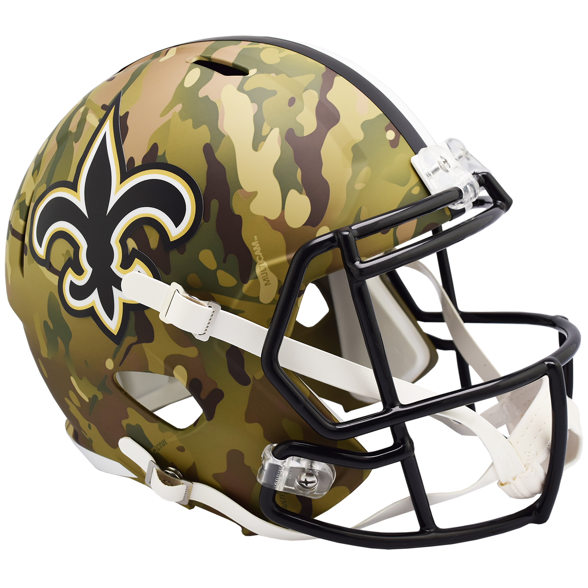 New Orleans Saints Riddell Camo Alternate Revolution Speed ​​Display Footballhelm in Originalgröße