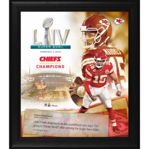 Patrick Mahomes Kansas City Chiefs Gerahmtes 15″ x 17″ Super Bowl LIV Champions Replik Konfetti Tweet Collage