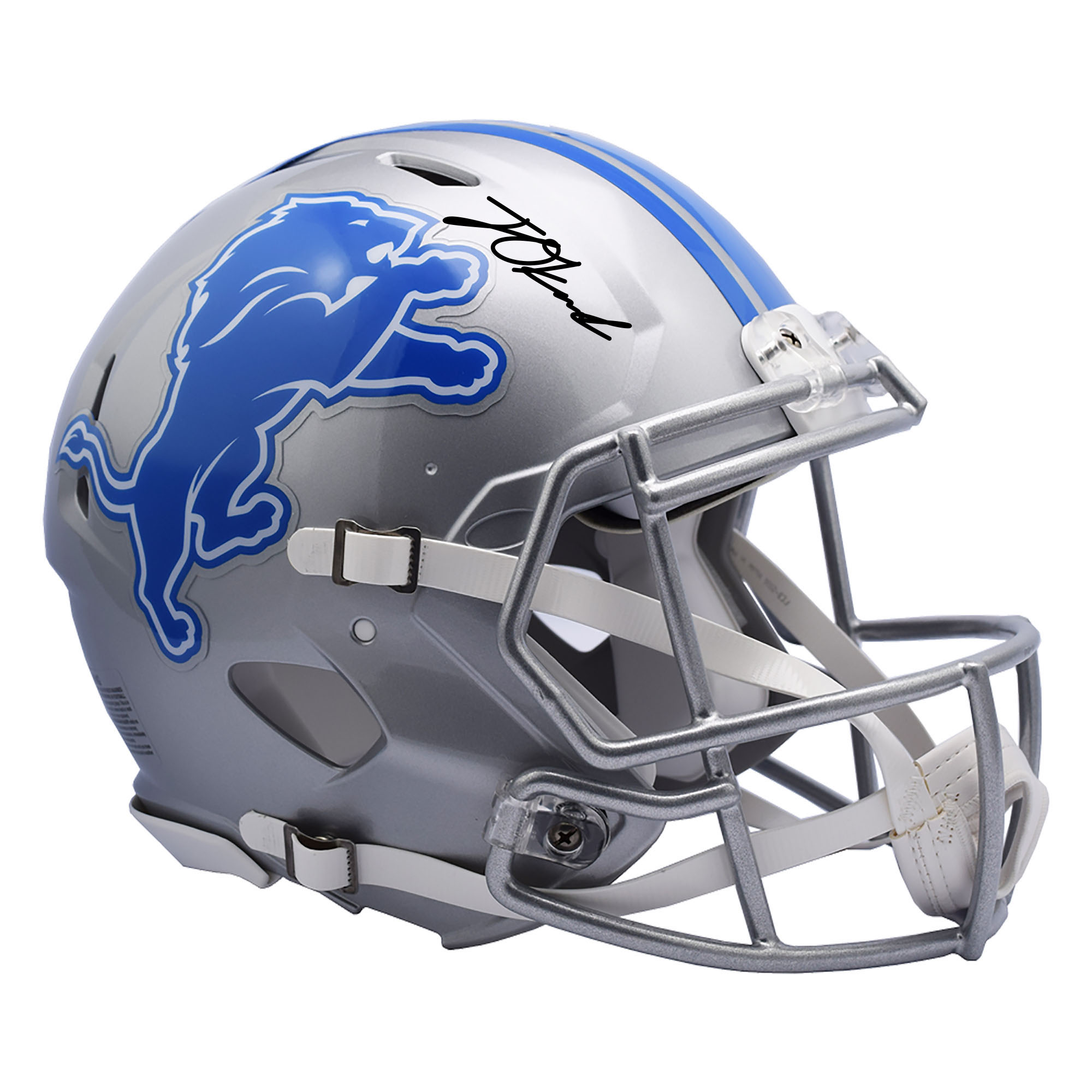 Jeff Okudah Detroit Lions signierter Riddell Speed ​​Authentic-Helm