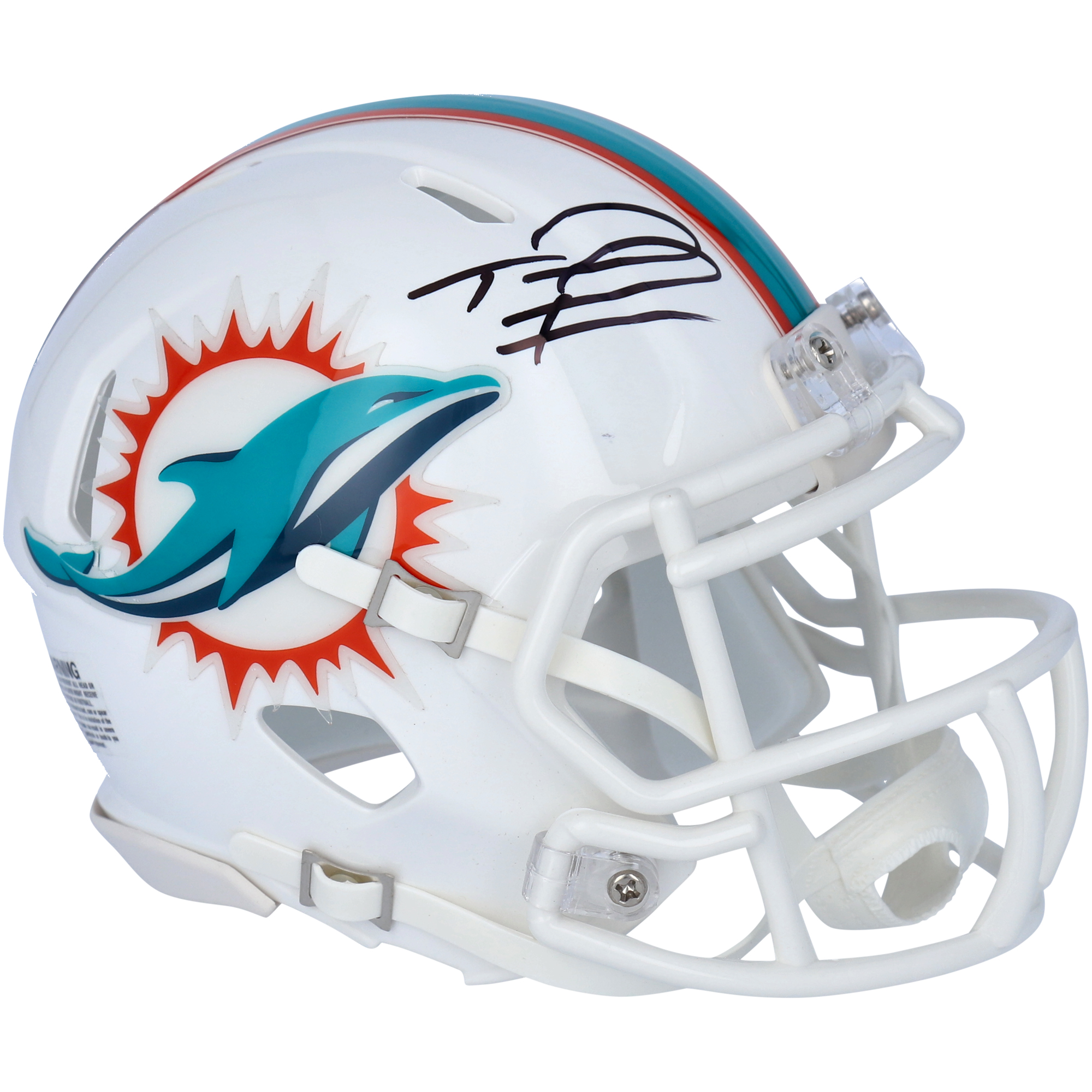 Tua Tagovailoa Miami Dolphins signierter Riddell Speed ​​Mini-Helm