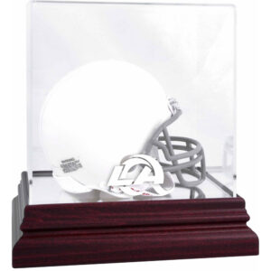 Mini-Vitrine mit Teamlogo des Los Angeles Rams-Helms aus Mahagoni