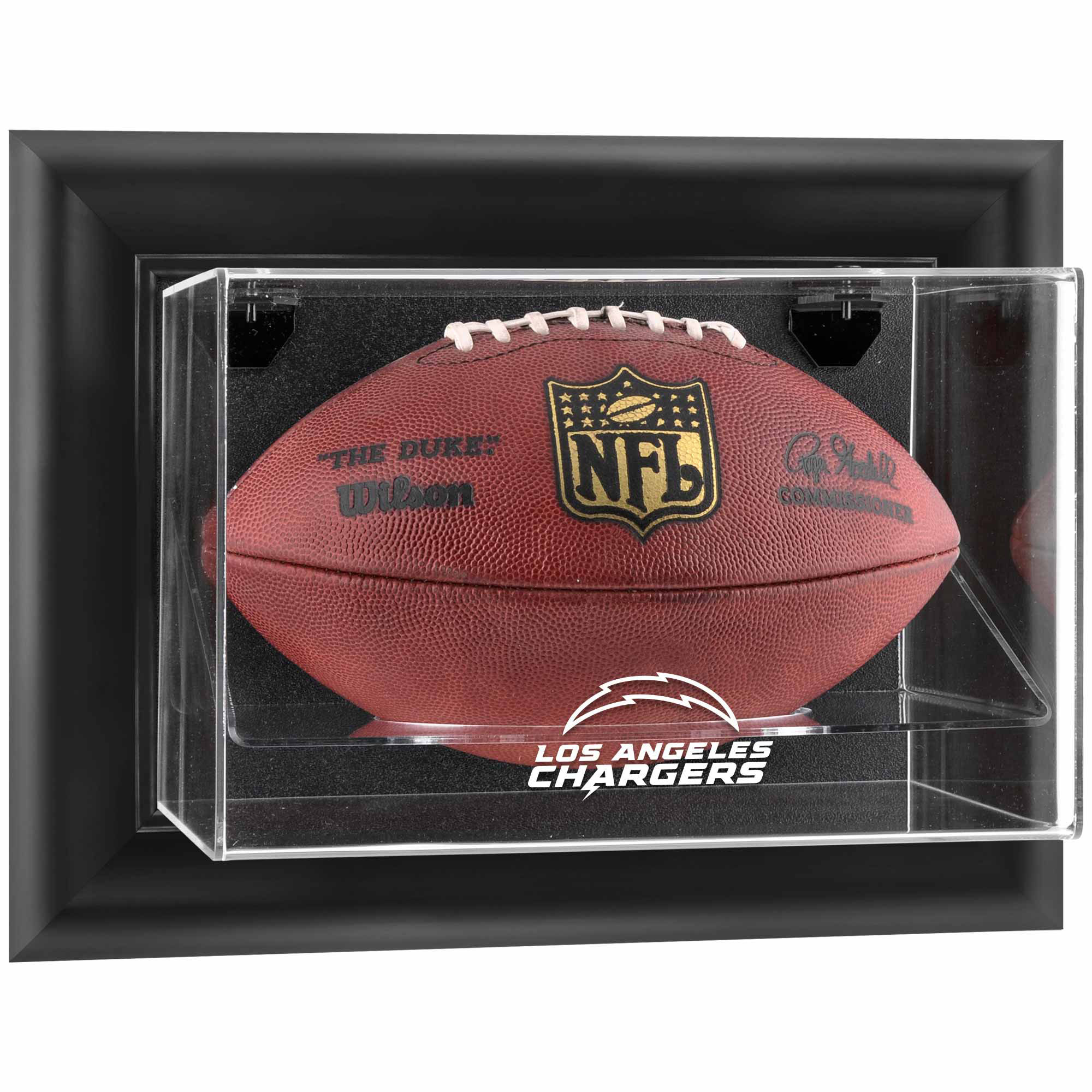 Los Angeles Chargers – Schwarz gerahmte Vitrine mit Teamlogo zur Wandmontage