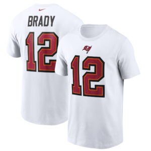 Nike Tom Brady Tampa Bay Buccaneers T-Shirt mit Name und Nummer für Herren, weiß