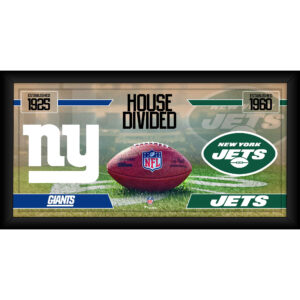 New York Jets vs. New York Giants Gerahmte 10″ x 20″ Haus geteilte Football-Collage