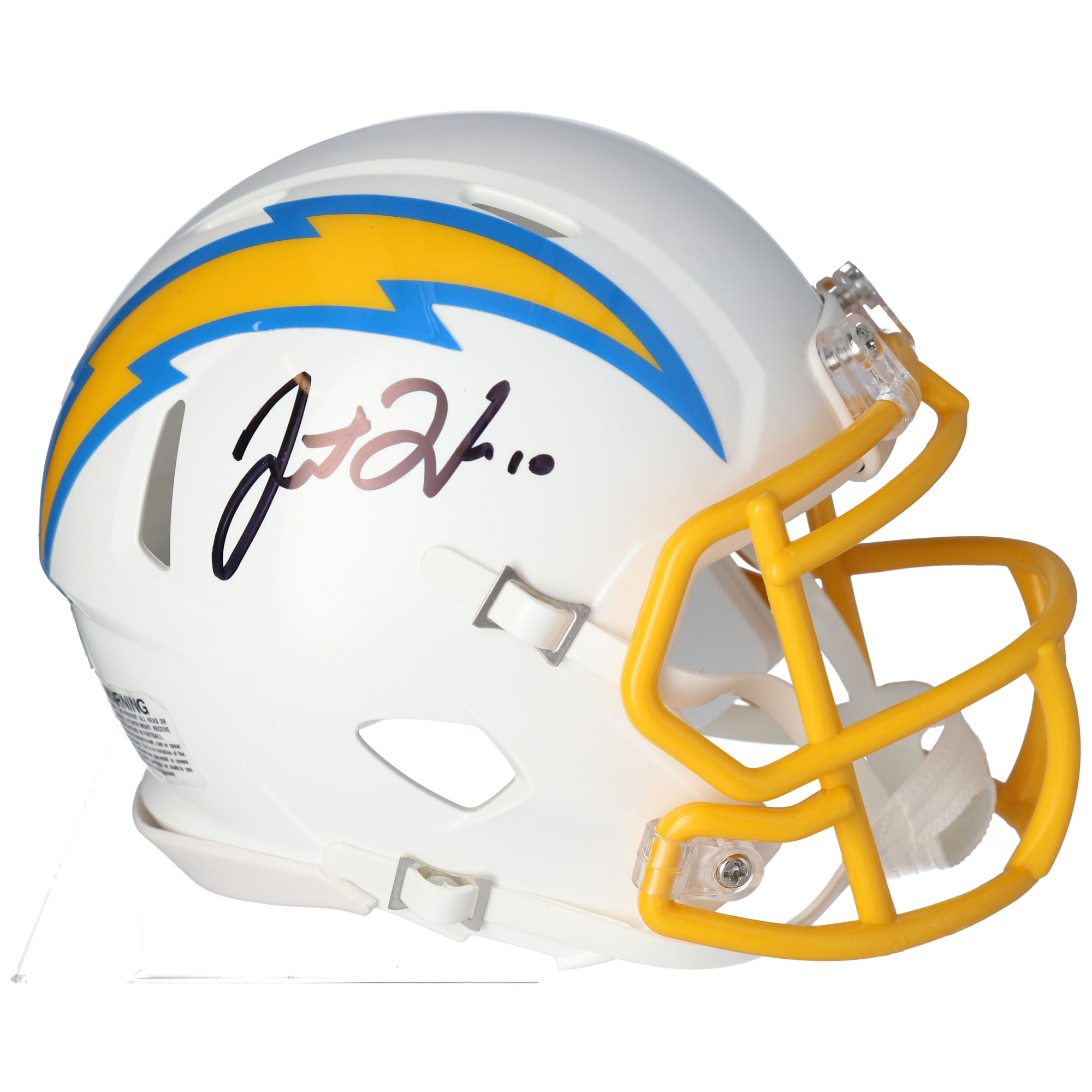 Justin Herbert, Los Angeles Chargers – signierter Riddell Speed ​​Mini-Helm