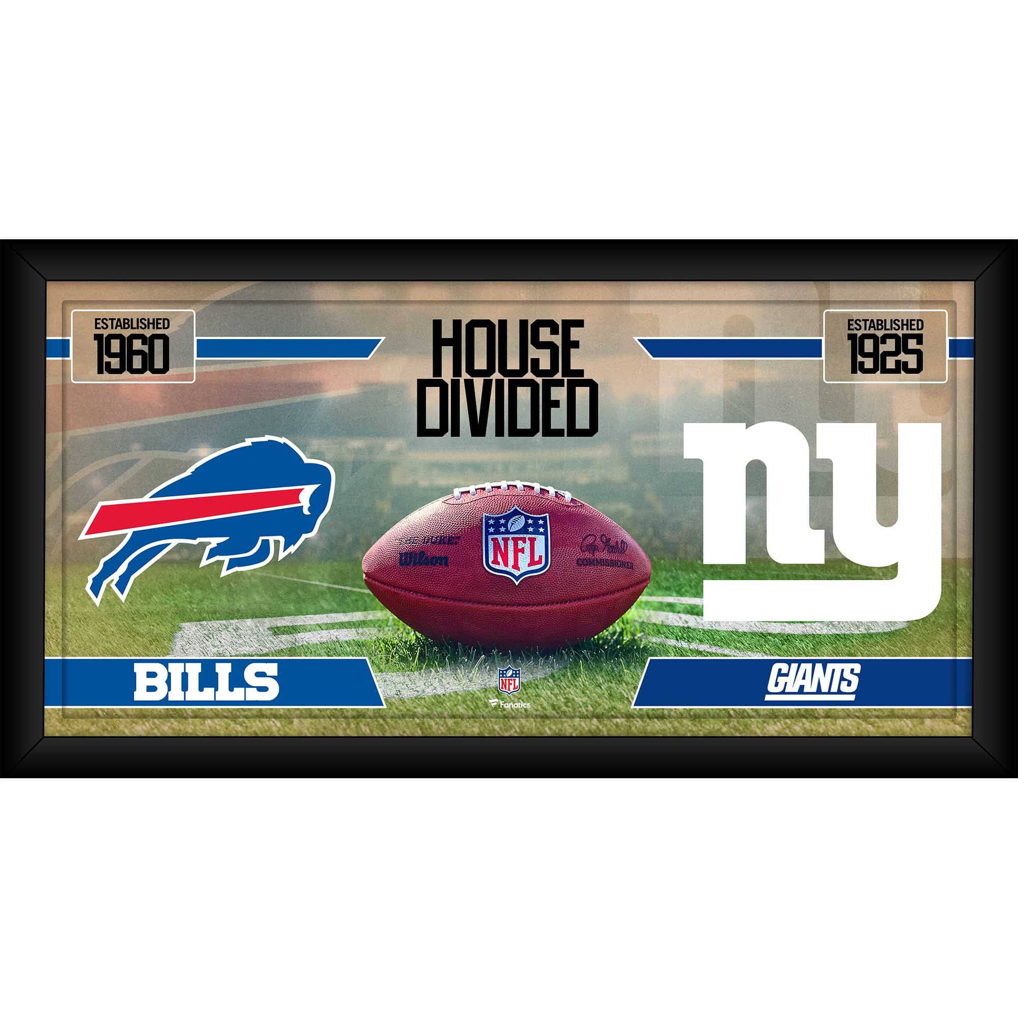 Buffalo Bills vs. New York Giants Gerahmte 10″ x 20″ Haus geteilte Football-Collage