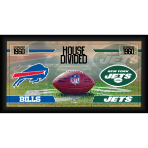 Buffalo Bills vs. New York Jets, gerahmt, 25,4 x 50,8 cm, House Divided Football Collage