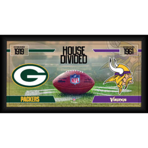 Green Bay Packers vs. Minnesota Vikings Gerahmte 10″ x 20″ Haus geteilte Football-Collage