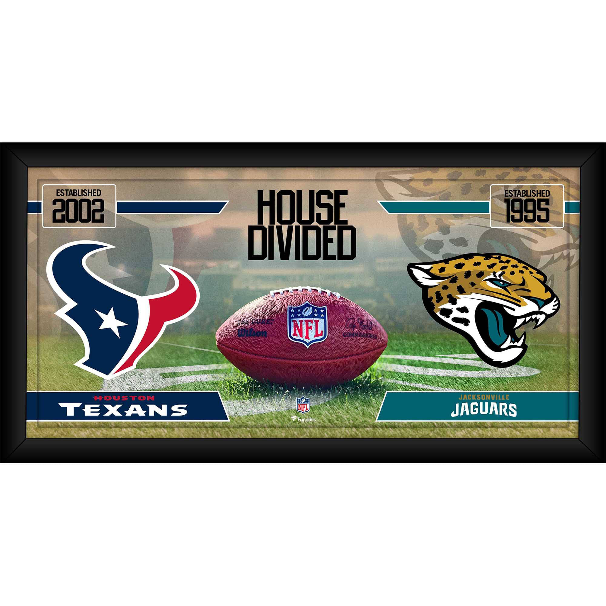 Houston Texans vs. Jacksonville Jaguars Gerahmte 10″ x 20″ Haus geteilte Football-Collage