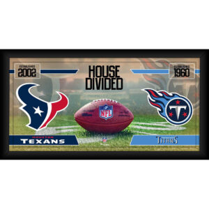 Houston Texans vs. Tennessee Titans, gerahmt, 25,4 x 50,8 cm, House Divided Football-Collage