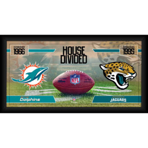 Miami Dolphins vs. Jacksonville Jaguars, gerahmt, 25,4 x 50,8 cm, Haus geteilte Football-Collage