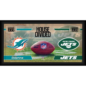 Miami Dolphins vs. New York Jets, gerahmt, 25,4 x 50,8 cm, Haus geteilte Football-Collage