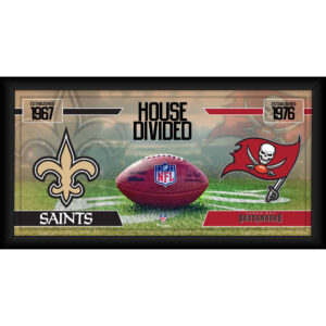 New Orleans Saints vs. Tampa Bay Buccaneers Gerahmte 10″ x 20″ Haus geteilte Football-Collage