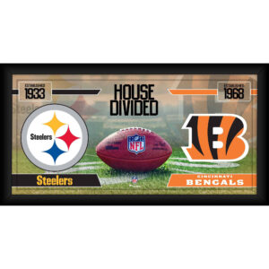 Pittsburgh Steelers vs. Cincinnati Bengals, gerahmt, 25,4 x 50,8 cm, House Divided Football Collage