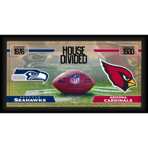 Seattle Seahawks vs. Arizona Cardinals, gerahmt, 25,4 x 50,8 cm, House Divided Football Collage