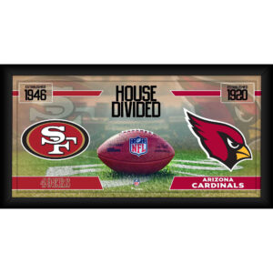 San Francisco 49ers vs. Arizona Cardinals, gerahmt, 25,4 x 50,8 cm, House Divided Football Collage