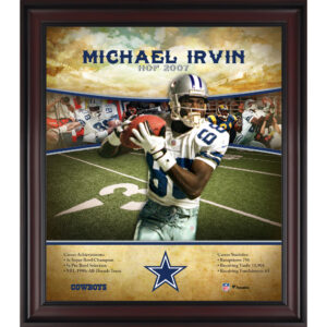 Michael Irvin Dallas Cowboys Hall of Fame Karriereprofil, gerahmt, 15 x 17 Zoll