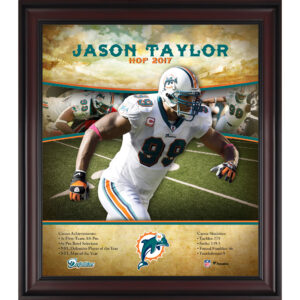 Jason Taylor Miami Dolphins Hall of Fame Karriereprofil, gerahmt, 15 x 17 Zoll