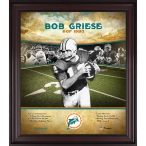 Bob Griese Miami Dolphins Hall of Fame Karriereprofil, gerahmt, 38,1 x 43,2 cm