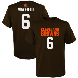 Baker Mayfield Brown Cleveland Browns Mainliner Spielername und -nummer T-Shirt für Jugendliche