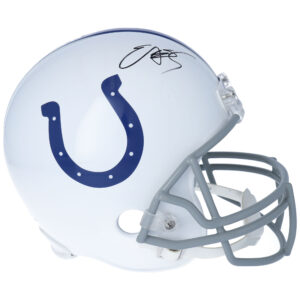 Von Edgerrin James signierter Riddell-Replika-Helm der Indianapolis Colts