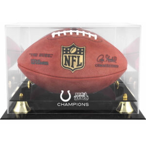 Goldene Vitrine mit dem Logo der Indianapolis Colts für den Super Bowl XLI-Champion