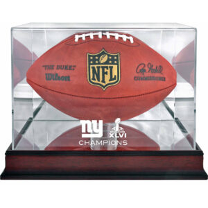 New York Giants Super Bowl XLVI Champions Mahagoni Football Logo Vitrine