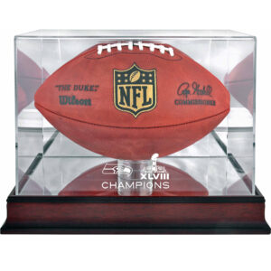 Seattle Seahawks Super Bowl XLVIII Champions Mahagoni Football Logo Vitrine